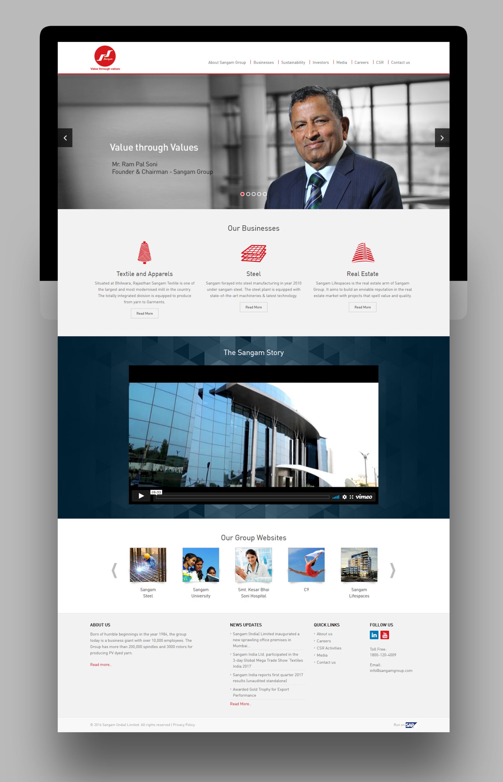 Sangam Group Website Design