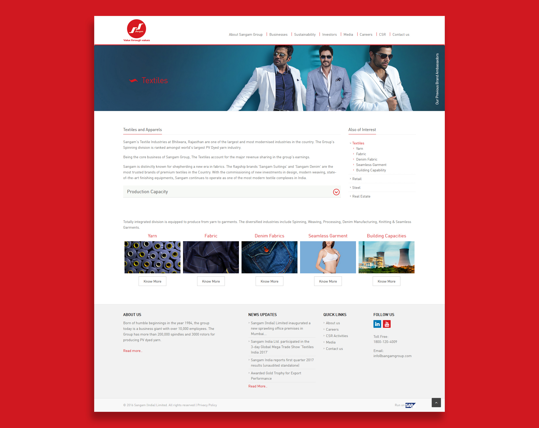 Sangam Group Website Design