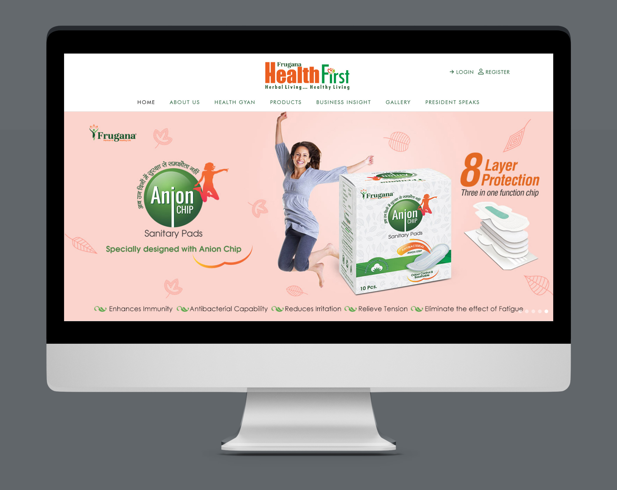 Frugana Health First Website Design