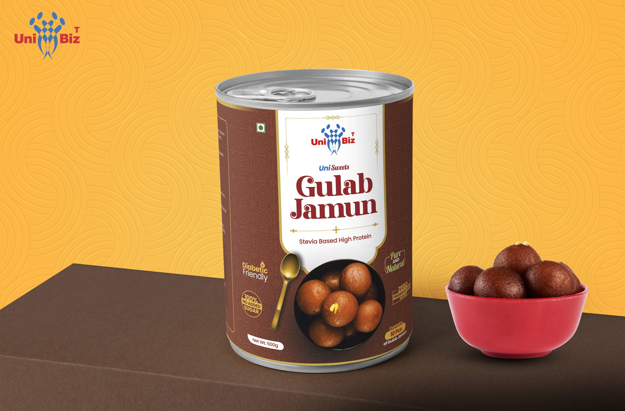 Unibiz Gulab Jamum Tin Pack Design