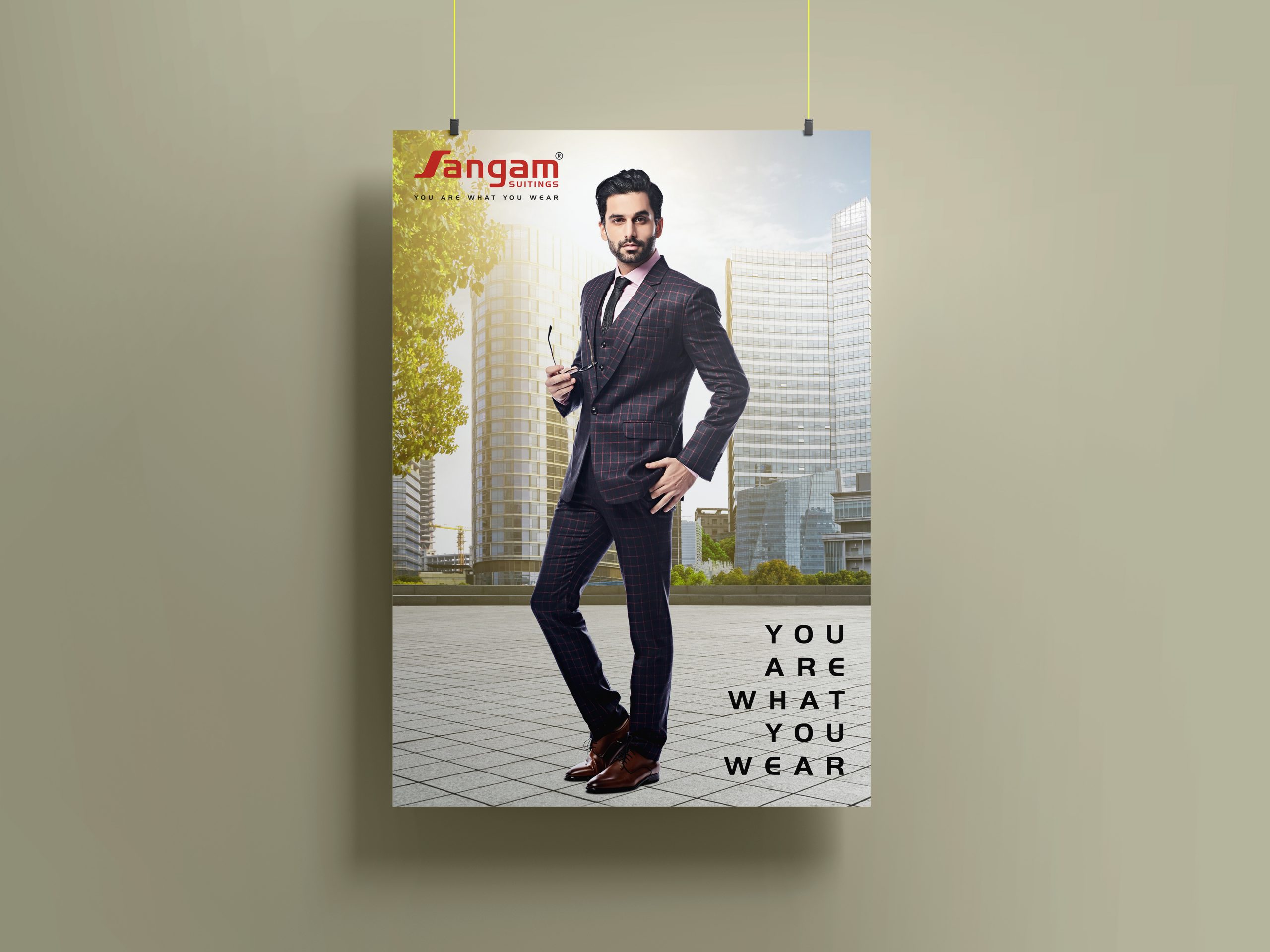 Sangam Suitings Poster Design
